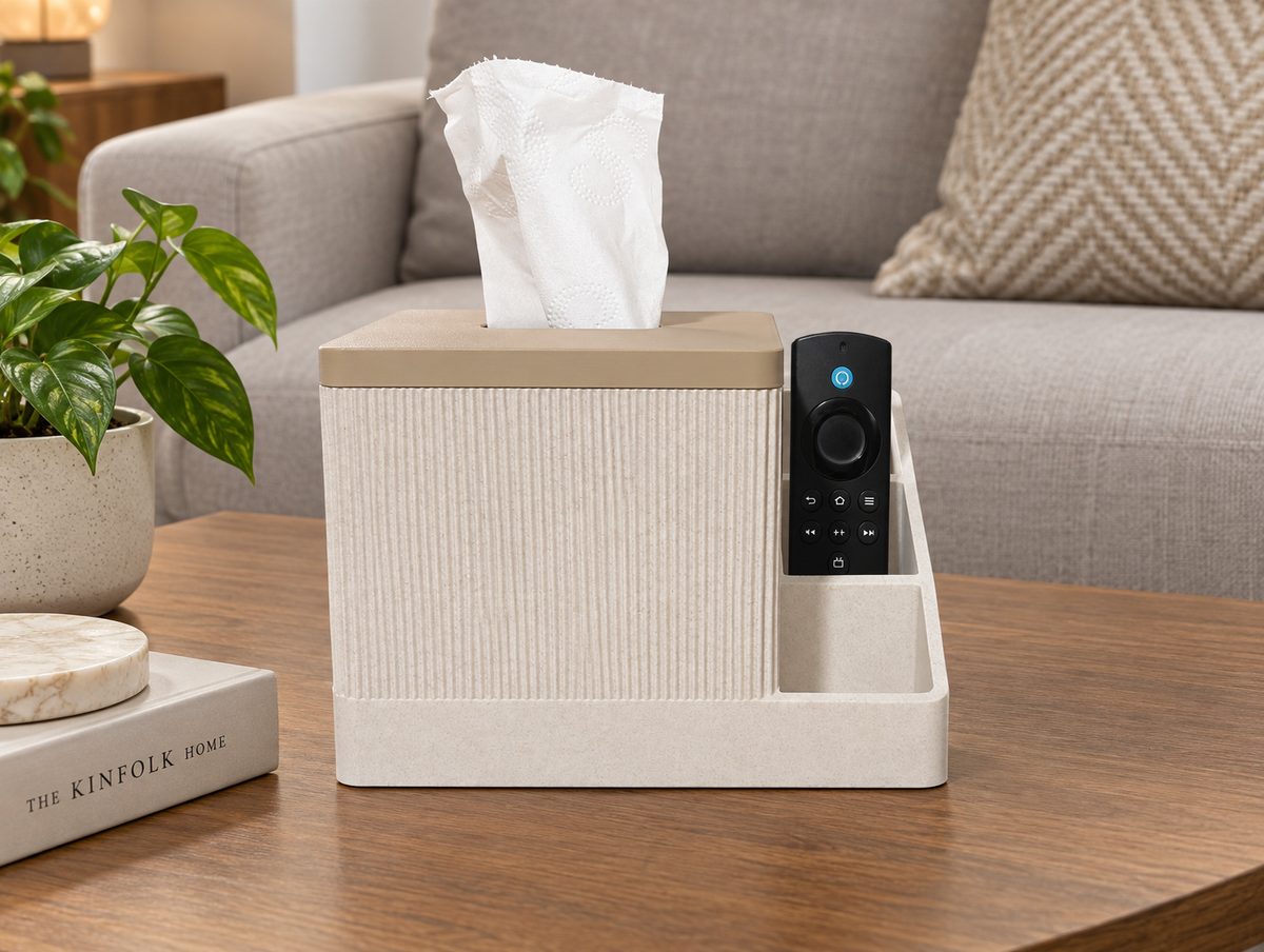 Tvanis Tissue Box Cover & Remote Holder