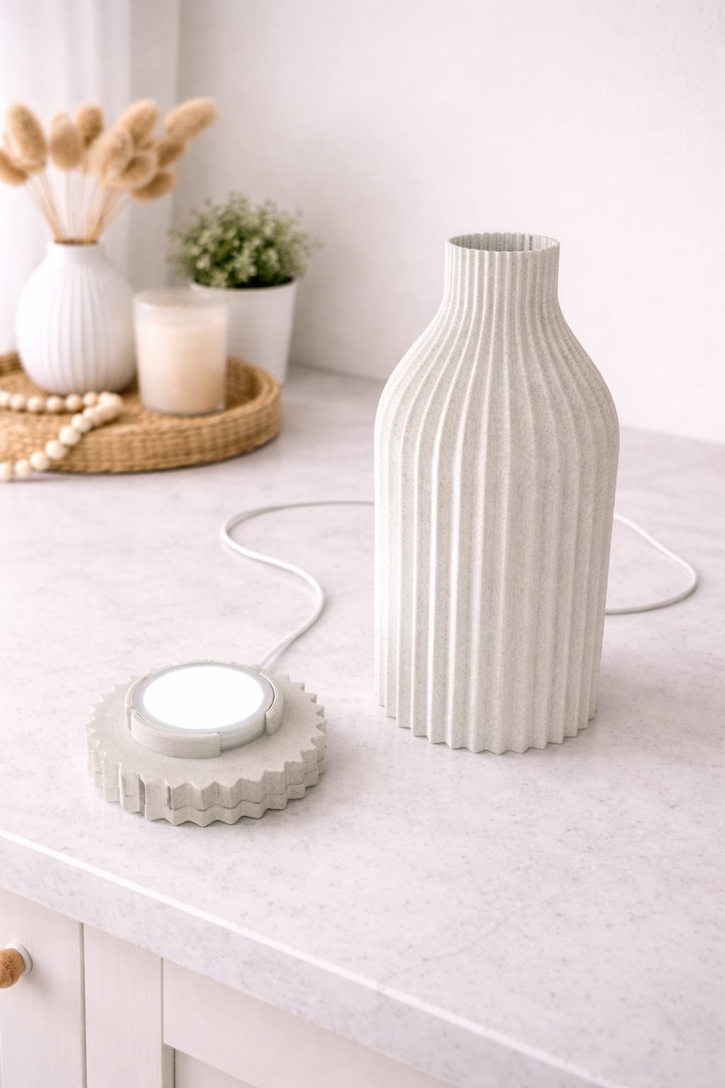 Illumina Grey Marble Vase/Lamp